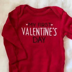 First Valentine’s Day, long sleeve onesie - 3M